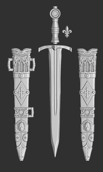 james olley concept artist short broad sword weapon concept sculpt
